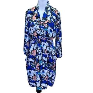 Eclair Floral Long Sleeve V-Neck Dress Size Small